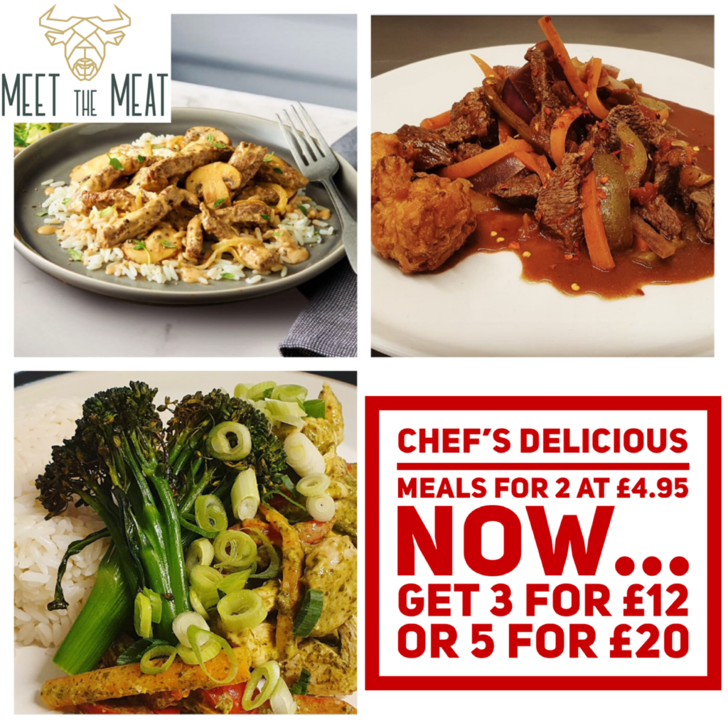 Chef's Prepared Meals 3 for £12 Meet the Meat